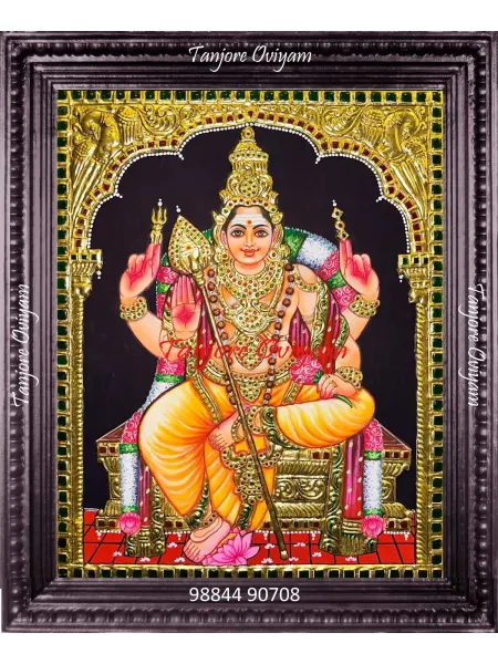 Tanjore Painting Murugan In Seated Position